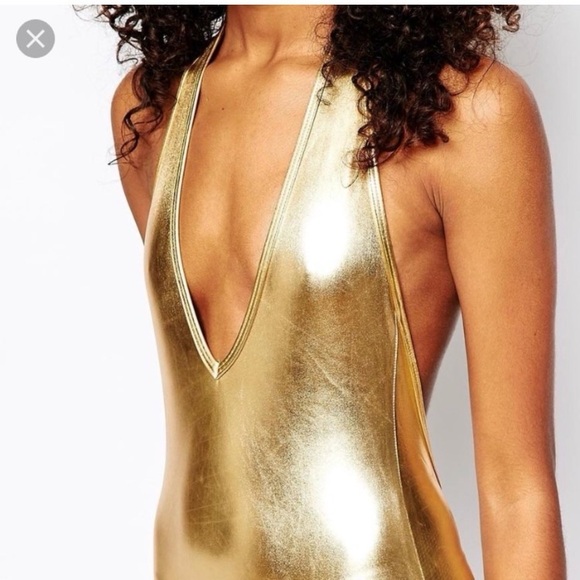 American Apparel Gold Lamé Catsuit M - Picture 10 of 15